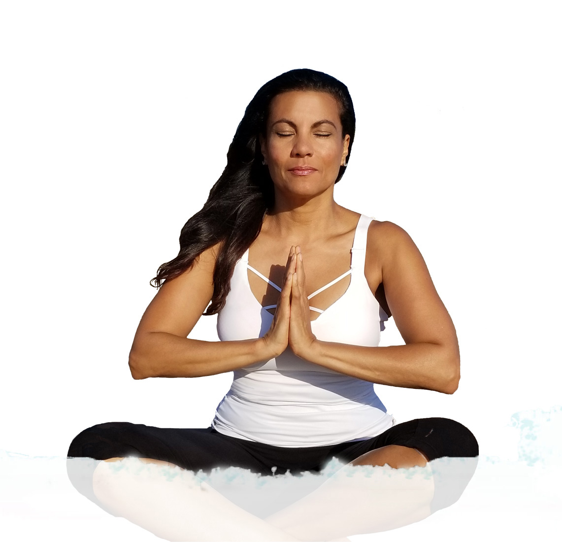 yoga, sky background, yoga meditation, sitting, namaskar, eyes closed, peace, logo
